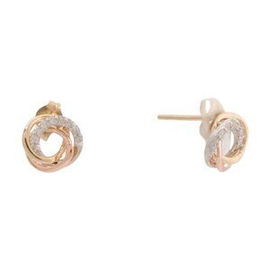 WHITE LOTUS 14kt Gold Diamond Love Knot Earrings